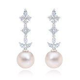 DIAMOND & FRESHWATER PEARL DANGLE EARRINGS